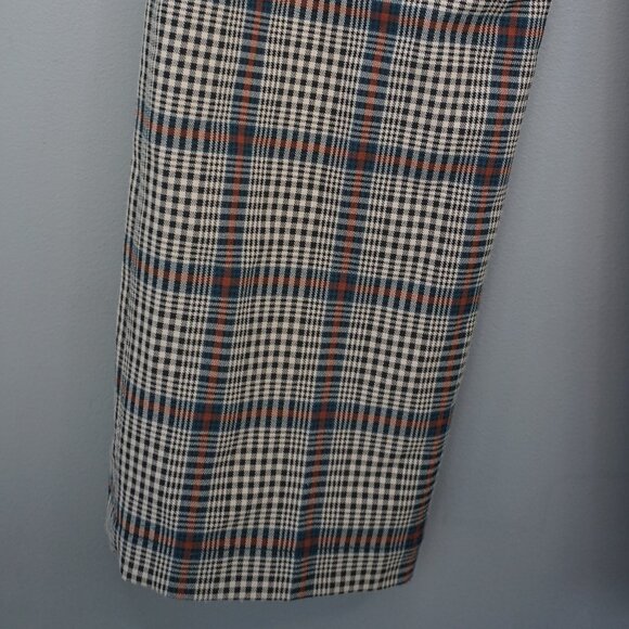 Reformation Franklin Straight Leg Trouser Pants in Beige and Red Plaid size 6 - Picture 12 of 16